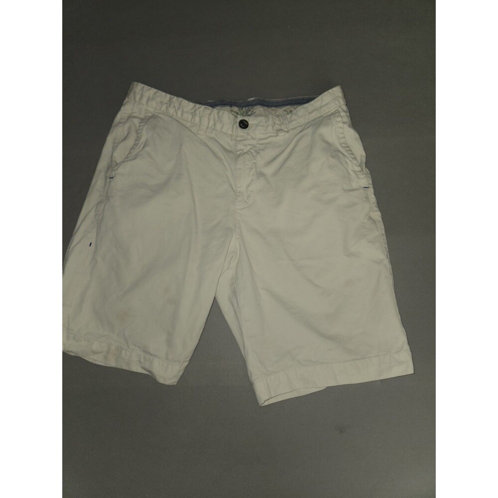 Tommy Bahama Mens Shorts Size 33 Beige Chino Flat Front 9 Inseam Pima Cotton